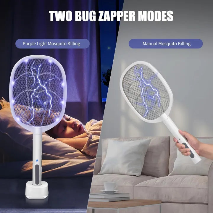 2 in 1 Electric Mosquito Racket With UV Light | USB Rechargable